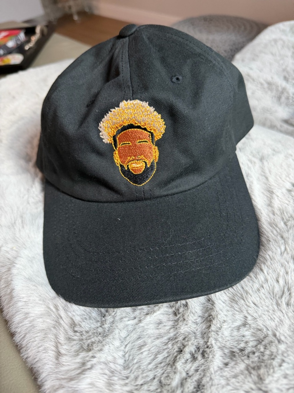 Twenty Black Baseball Cap with Gold and Brown Embroidered Face